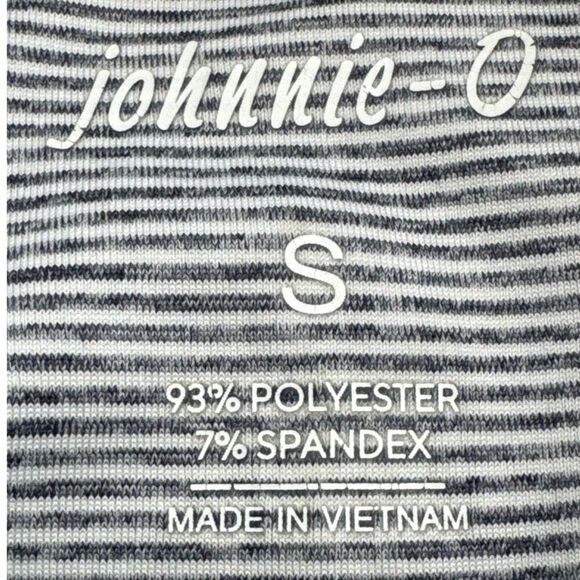 Johnnie-O Gray Striped Golf Polo Shirt Men’s Size S Stretch Performance - Picture 8 of 11